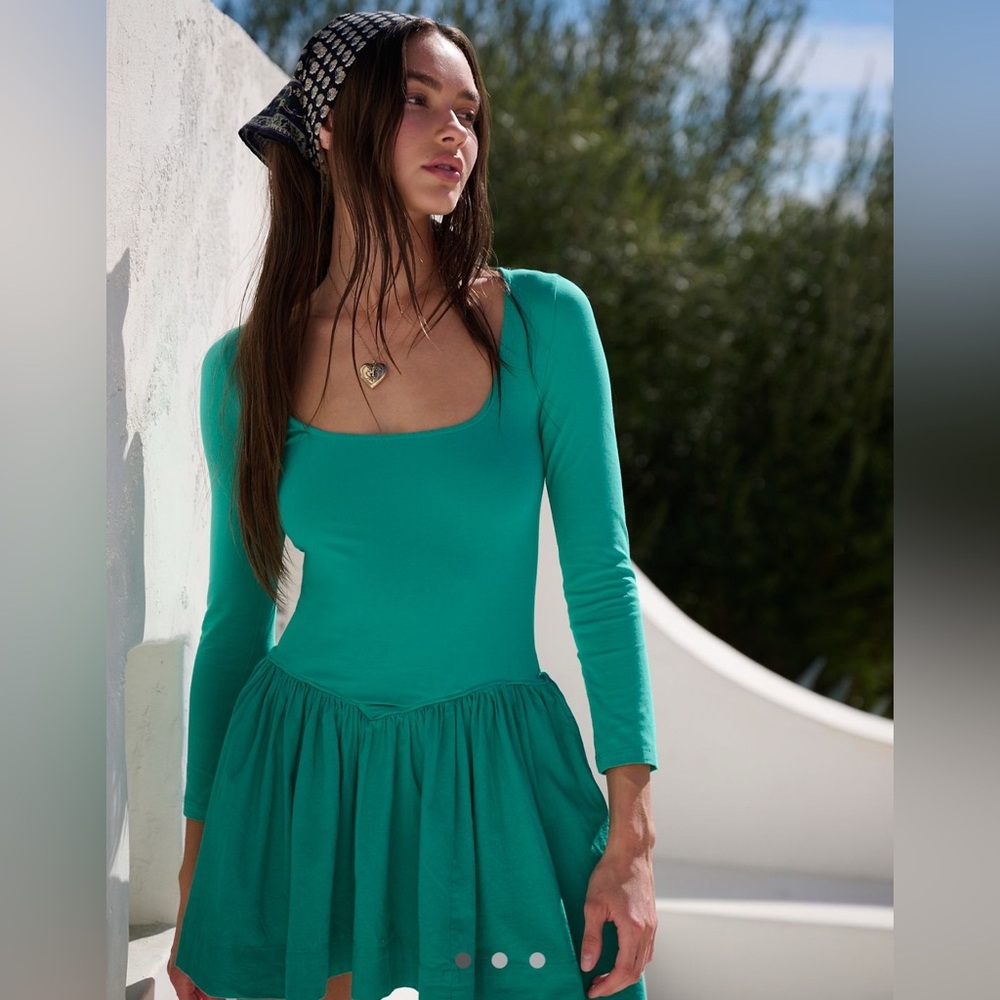 Onda long sleeve drop waist mini dress